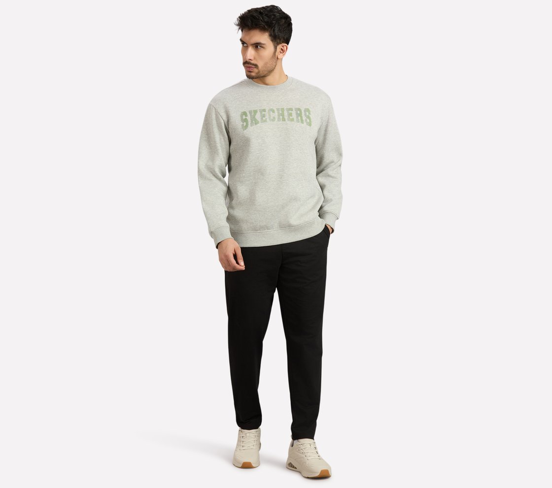 FRONT LINEAR BRANDING SWEATSHIRT, CHARCOAL/LT. GRAY Apparel Right View