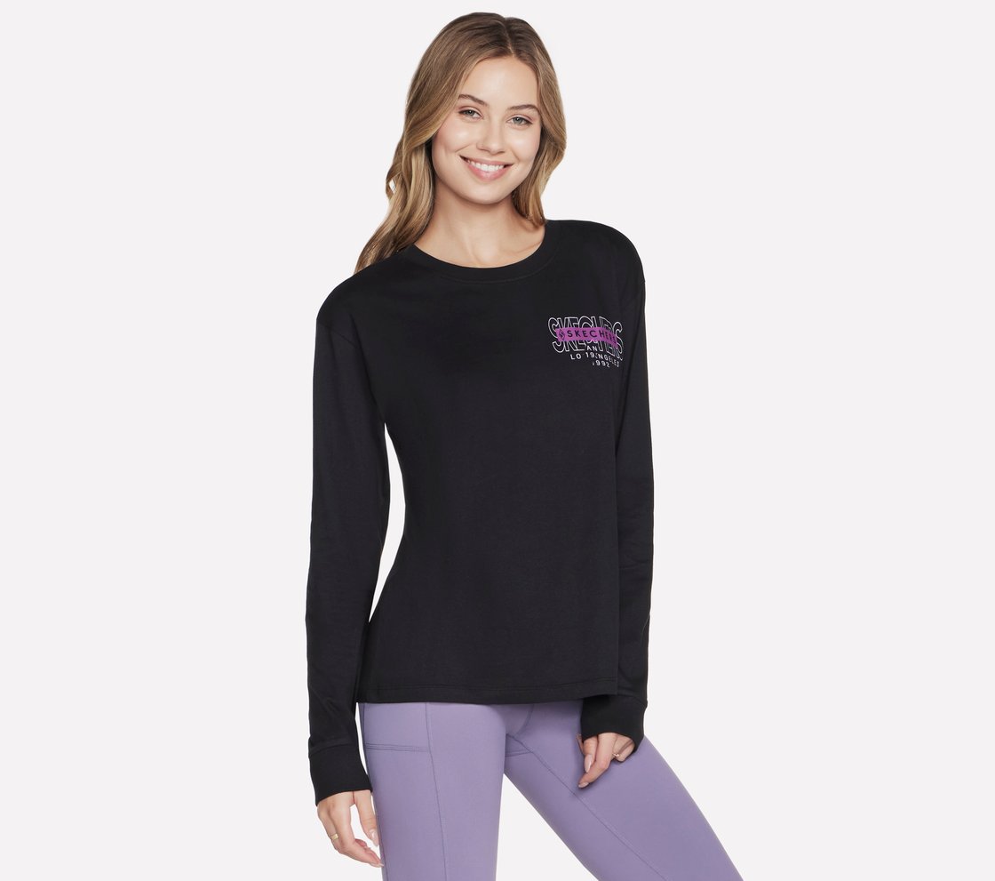 SPRINT LONG SLEEVE T-SHIRT, BBBBLACK Apparel Lateral View