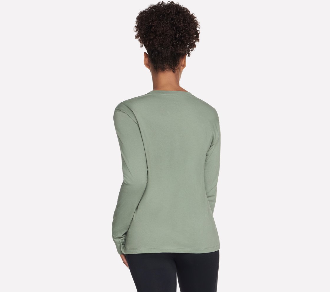 SKECHERS SIGNATURE LONG SLEEVE, LIGHT GREEN Apparel Top View