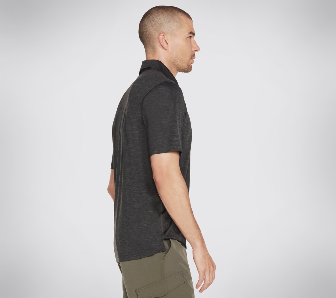 ON THE ROAD POLO, BLACK/CHARCOAL Apparel Left View