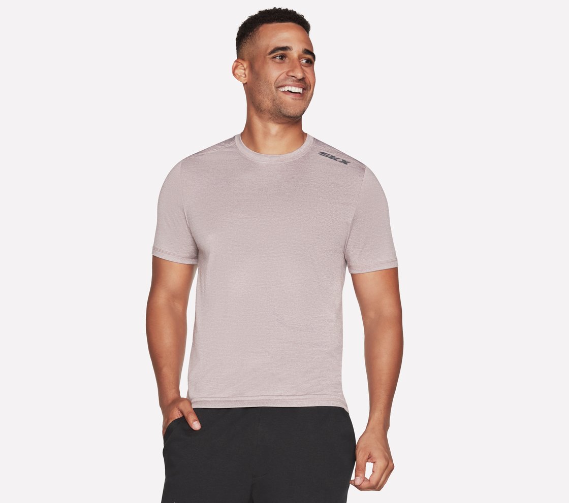 SKECH-AIR T-SHIRT, TAUPE/LAVENDER Apparel Lateral View