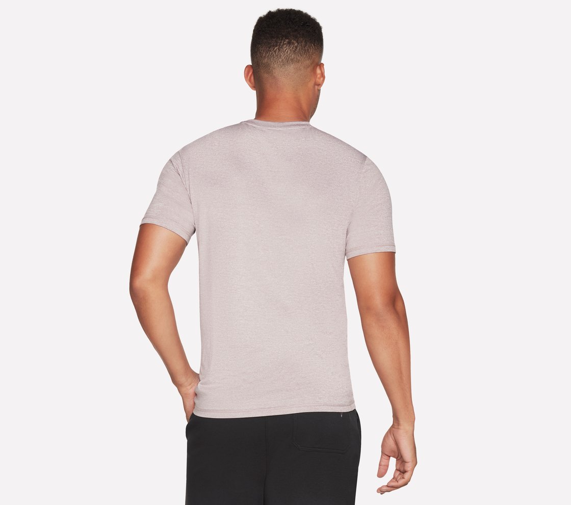 SKECH-AIR T-SHIRT, TAUPE/LAVENDER Apparel Top View