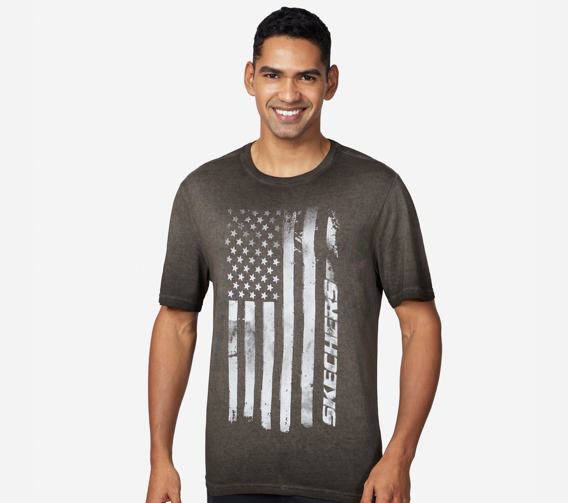 SKECH DYE FLAG T-SHIRT, BBBBLACK Apparel Lateral View