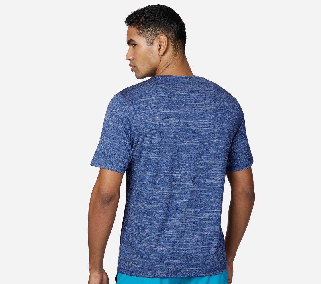 GO LIKE NEVER BEFORE T-SHIRT, BLUE/WHITE Apparel Top View