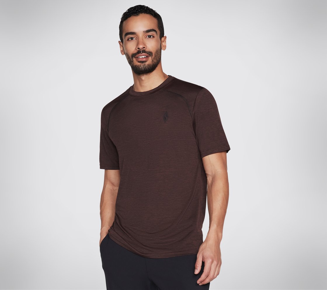 ON THE ROAD T-SHIRT, BURGUNDY Apparel Lateral View