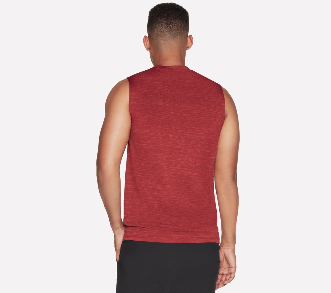 ON THE ROAD MUSCLE TANK, RRED Apparel Top View