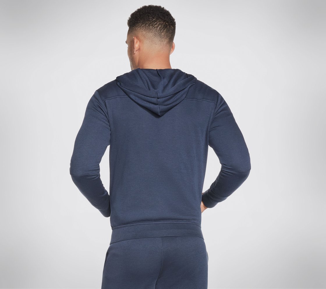 GOKNIT PIQUE FZ, NNNAVY Apparel Top View