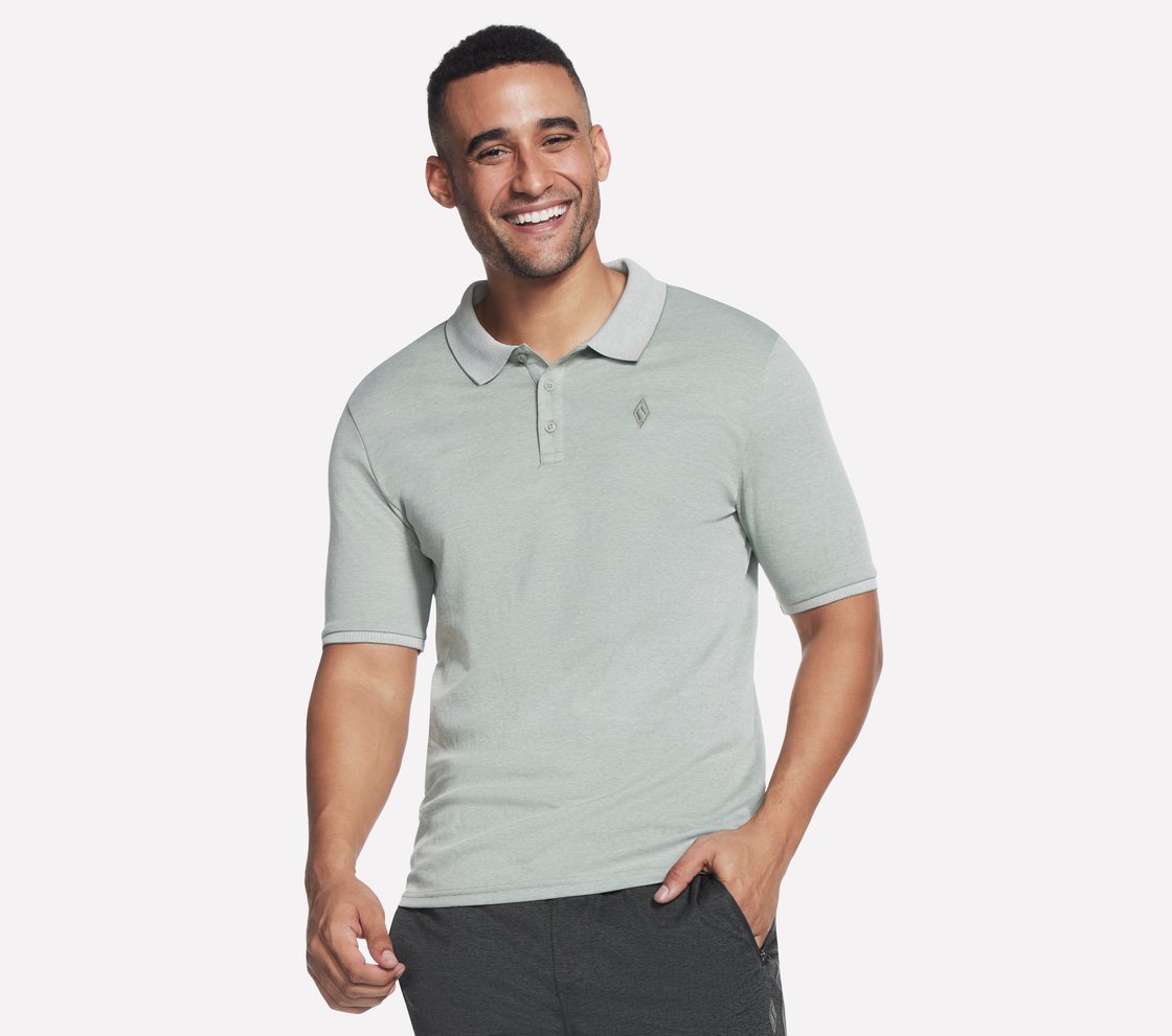 OFF DUTY POLO, LIGHT GREY/GREEN
