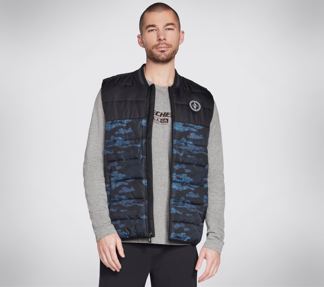 SKECHERS GOWALK TRAIL VEST, NAVY/MULTI Apparel Lateral View