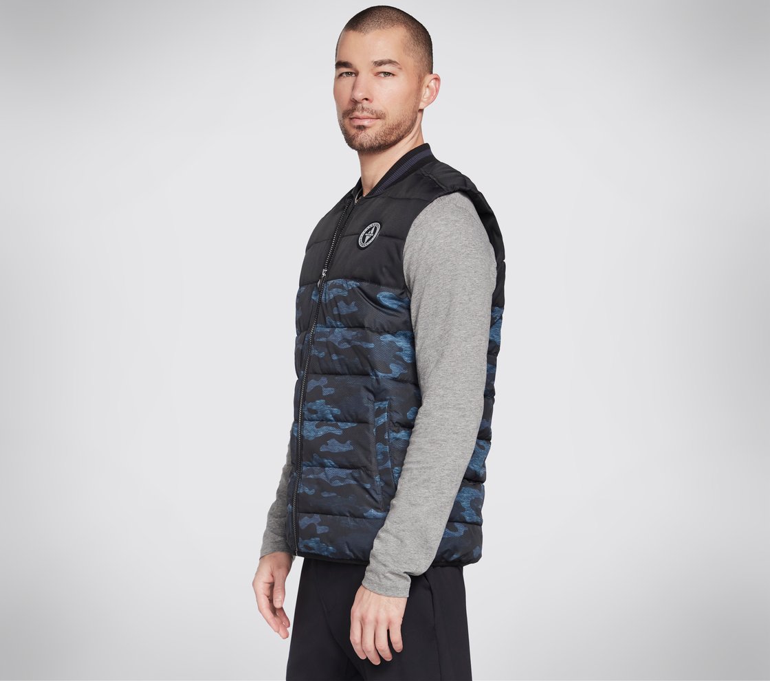 SKECHERS GOWALK TRAIL VEST, NAVY/MULTI Apparel Bottom View