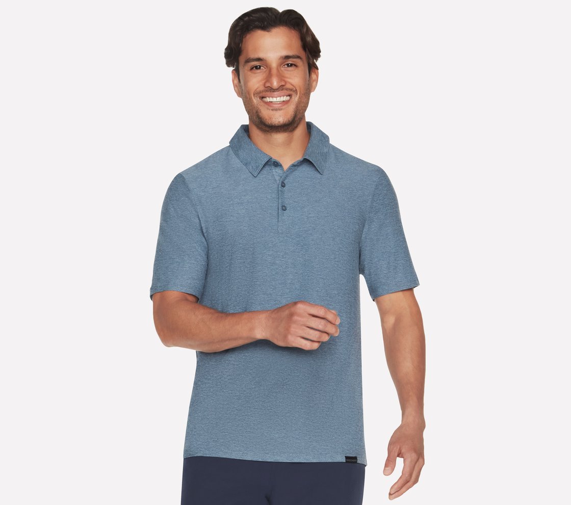 GODRI ALL DAY POLO, BLUE/GREY Apparel Lateral View