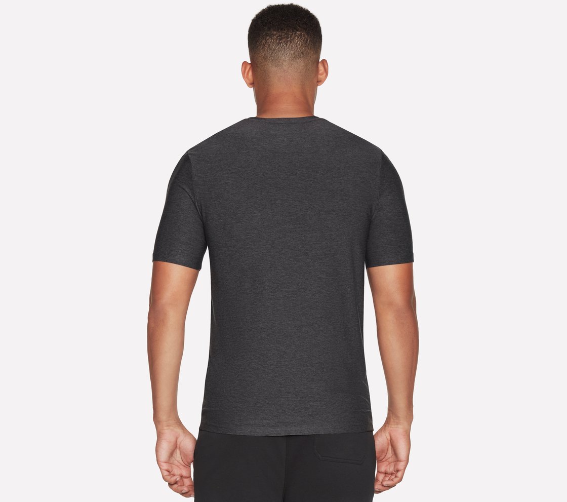 GODRI ALL DAY T-SHIRT, BLACK/CHARCOAL Apparel Top View