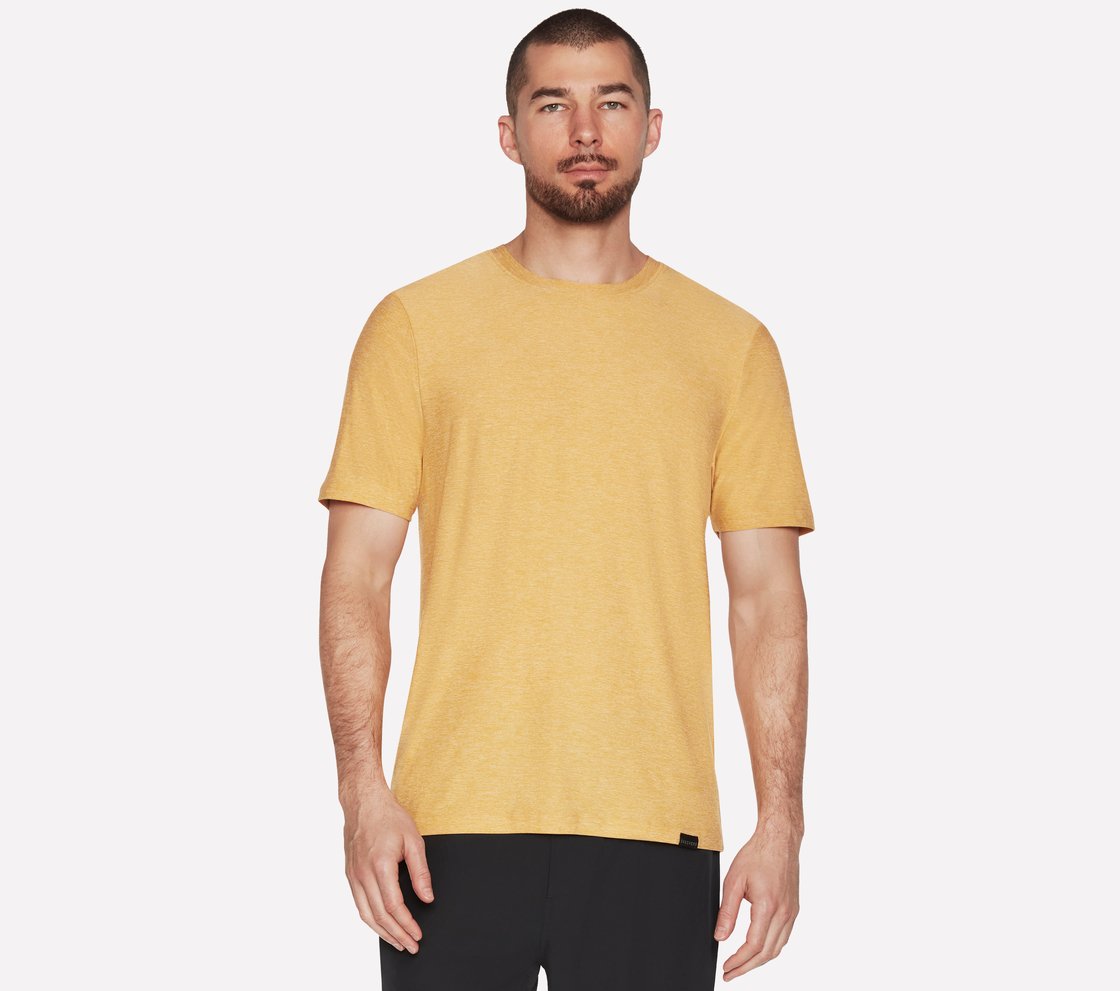 GODRI ALL DAY T-SHIRT, LIGHT GREY/YELLOW Apparel Lateral View