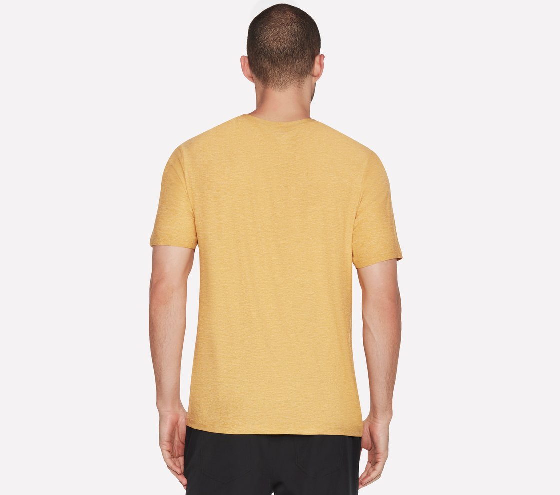 GODRI ALL DAY T-SHIRT, LIGHT GREY/YELLOW Apparel Top View