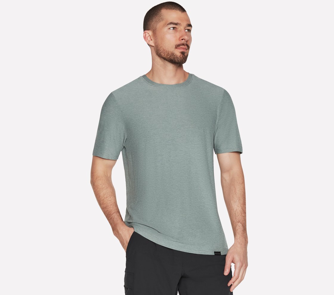 GODRI ALL DAY T-SHIRT, TEAL/BLUE Apparel Lateral View