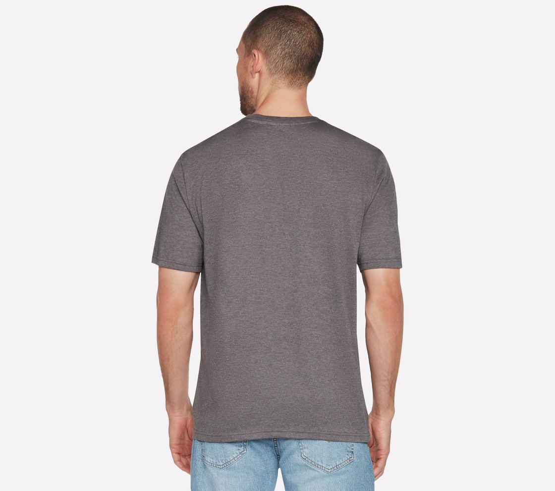 ACTION T-SHIRT, BLACK/CHARCOAL Apparel Top View