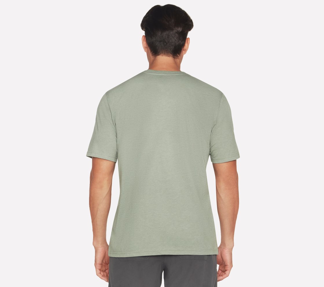 LATITUDE T-SHIRT, LIGHT GREY/GREEN Apparel Top View