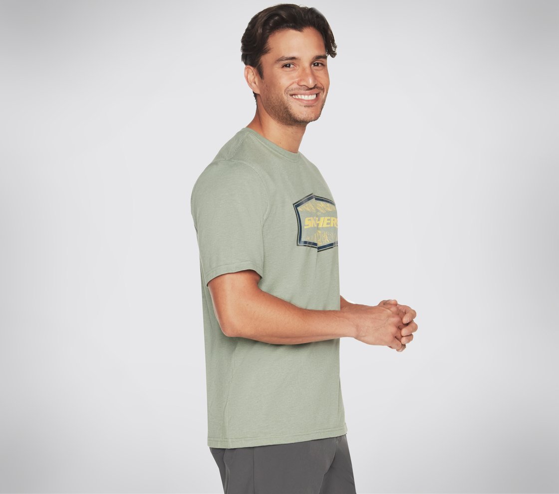 LATITUDE T-SHIRT, LIGHT GREY/GREEN Apparel Left View