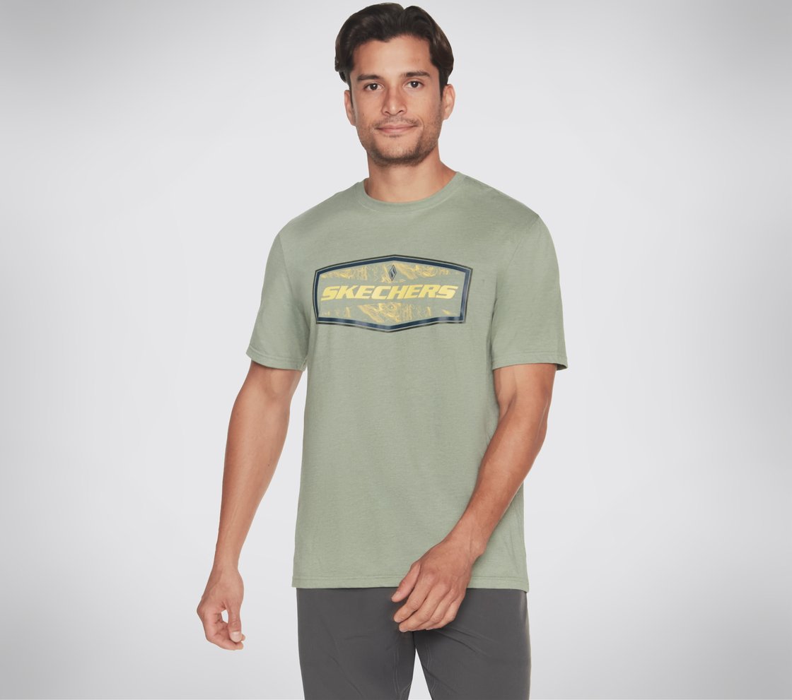 LATITUDE T-SHIRT, LIGHT GREY/GREEN Apparel Right View