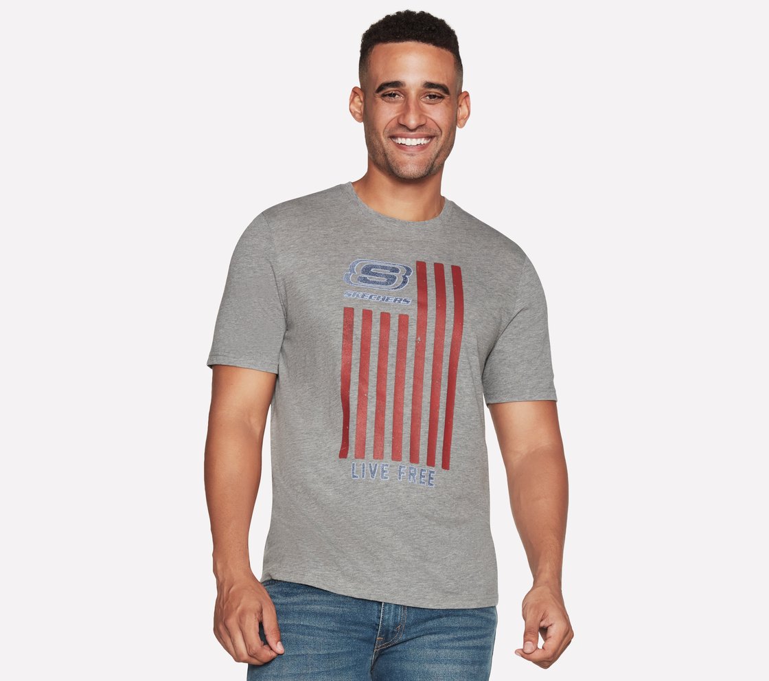 LIVE FREE T-SHIRT, LIGHT GREY Apparel Lateral View