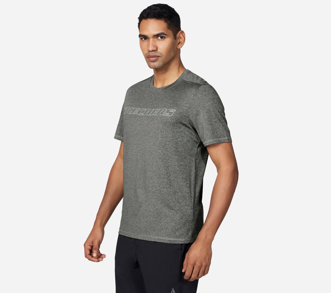 GODRI SKECH-AIR SKECHERS LOGO, CCHARCOAL Apparel Top View