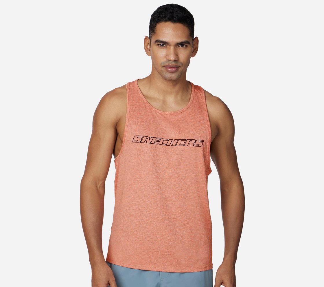 GODRI SKECH-AIR OUTPACE TANK, CORAL/LIME Apparel Lateral View