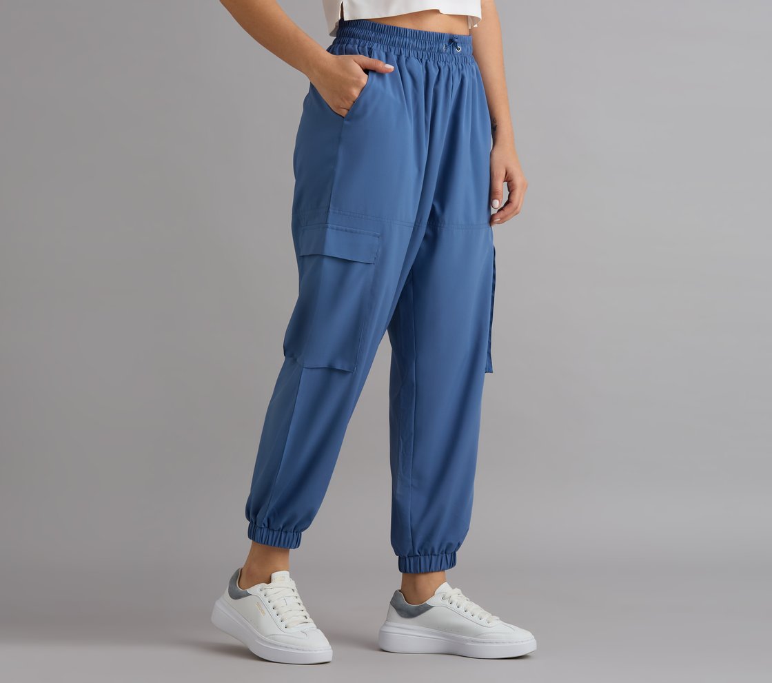 ACTIVE WOVEN JOGGER, WHITE/PERIWINKLE Apparel Bottom View
