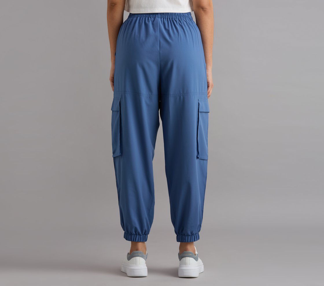ACTIVE WOVEN JOGGER, WHITE/PERIWINKLE Apparel Left View