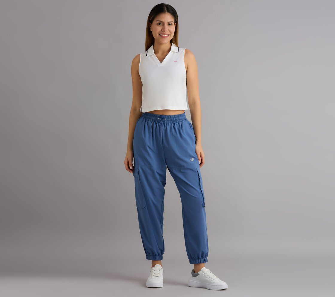 ACTIVE WOVEN JOGGER, WHITE/PERIWINKLE Apparel Right View
