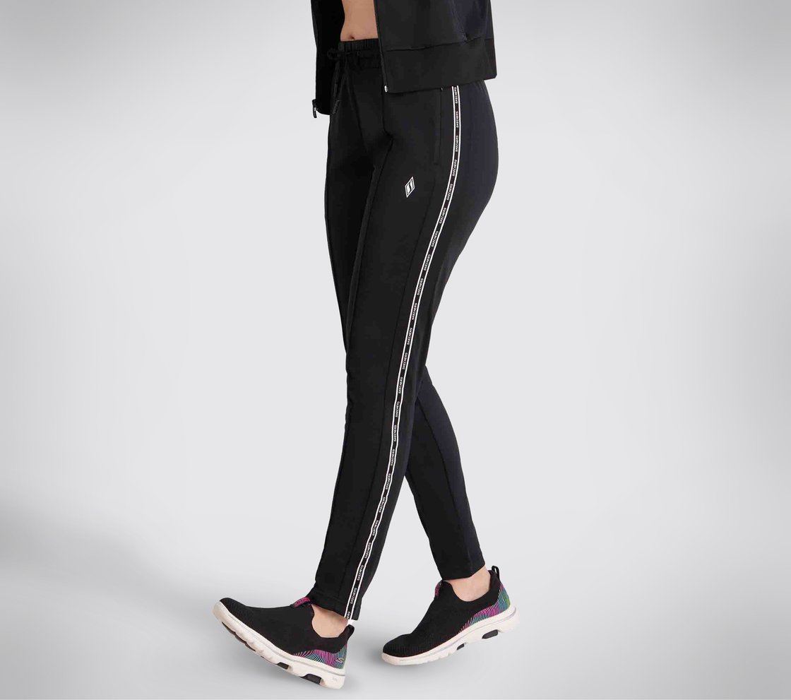 BRANDED KNIT TAPE PANT, BBBBLACK