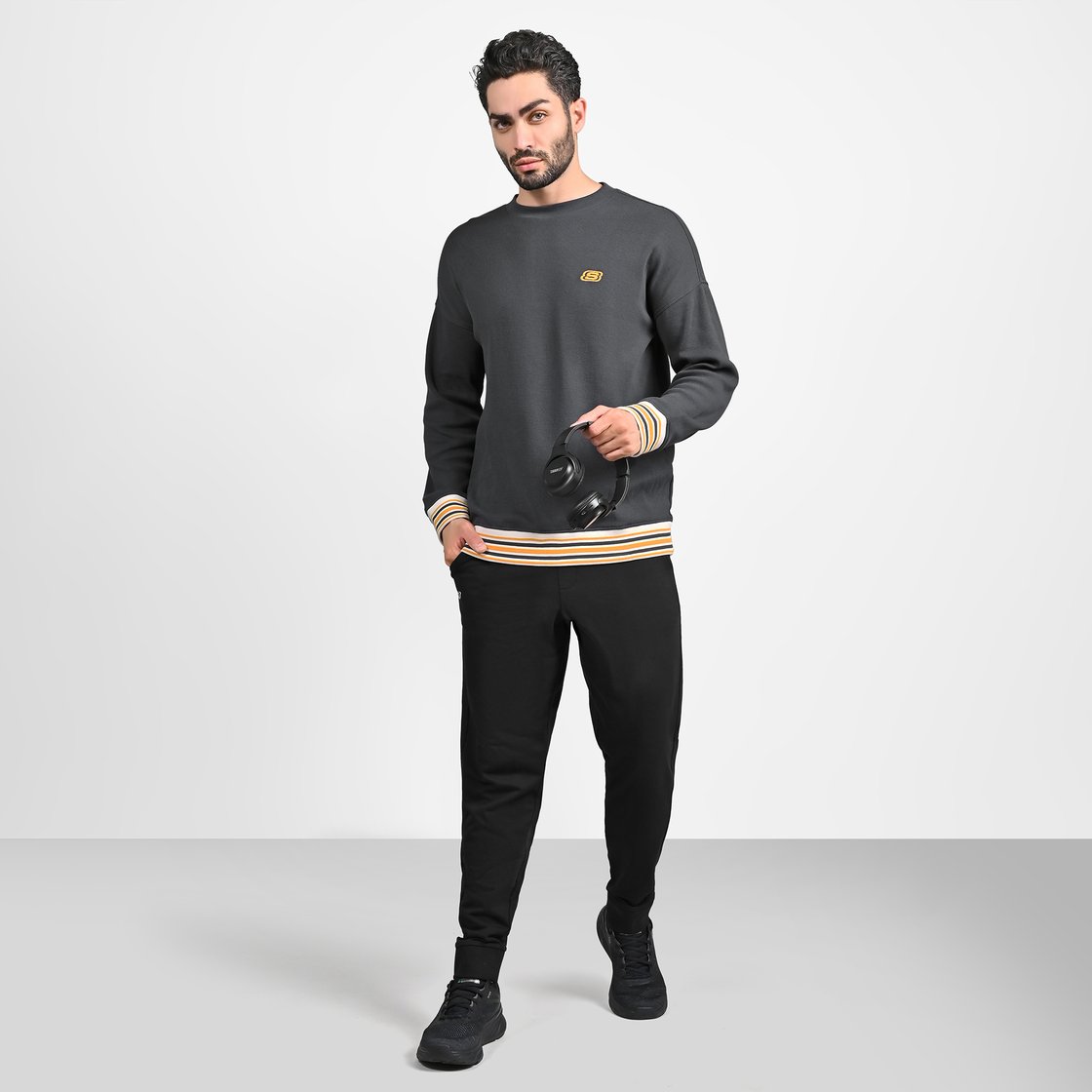 EARTH PEACE JOGGERS, BLACK/CHARCOAL/BLUE