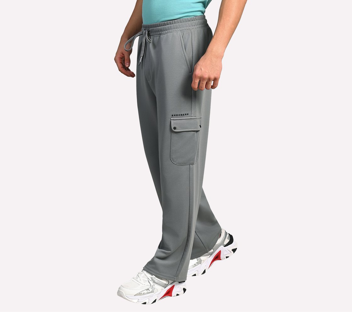 ATHLEISURE CARGO JOGGERS, TAN/CHARCOAL Apparel Top View
