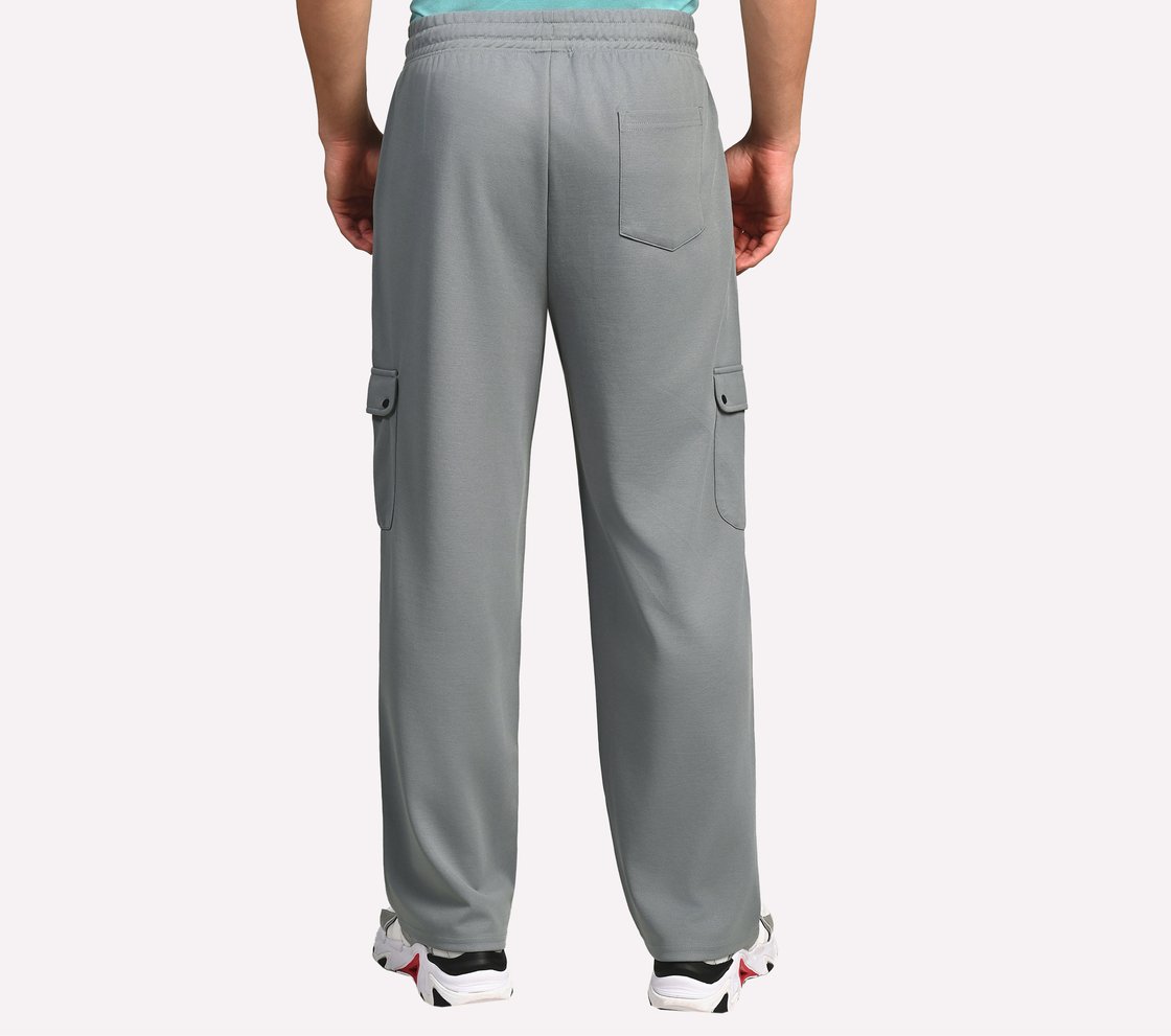 ATHLEISURE CARGO JOGGERS, TAN/CHARCOAL Apparel Left View