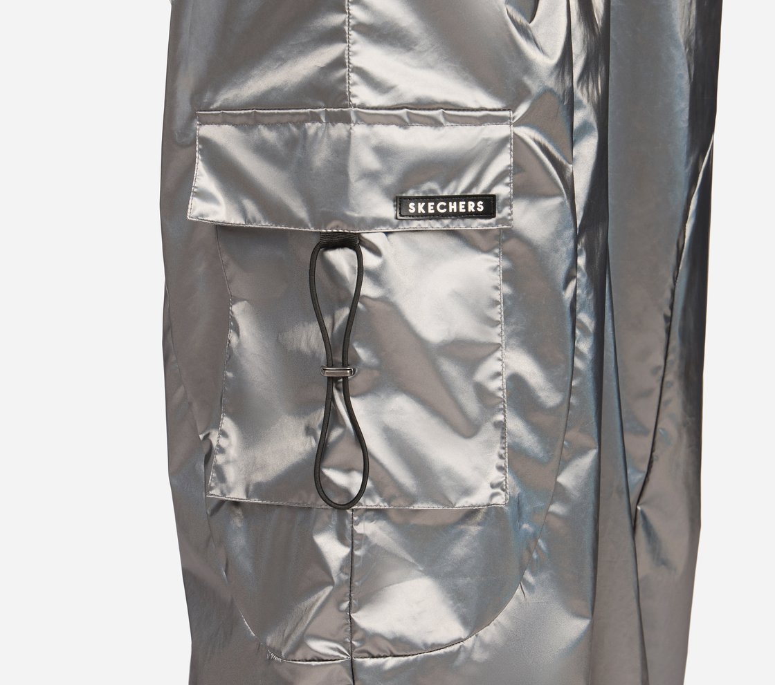 MULTI PANELLED METALLIC CARGO, AQUA/LIME