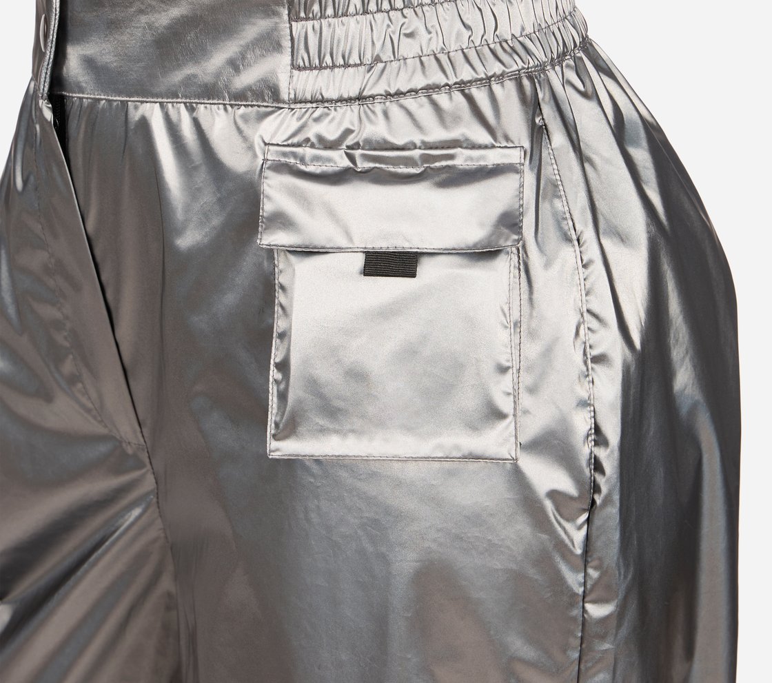 MULTI PANELLED METALLIC CARGO, AQUA/LIME Apparel Right View