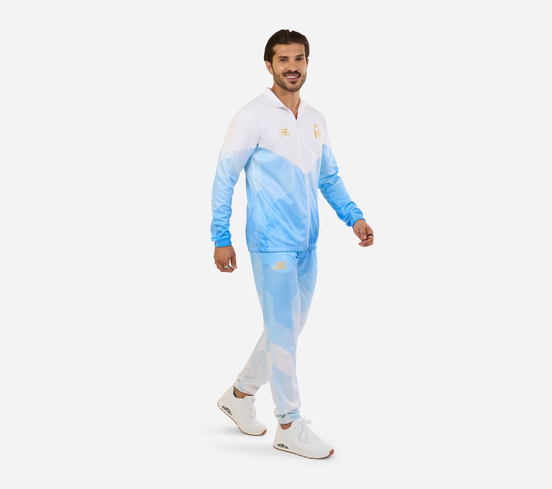 MI FAN PRINTED PANTS, WHT/NVY/BLUE