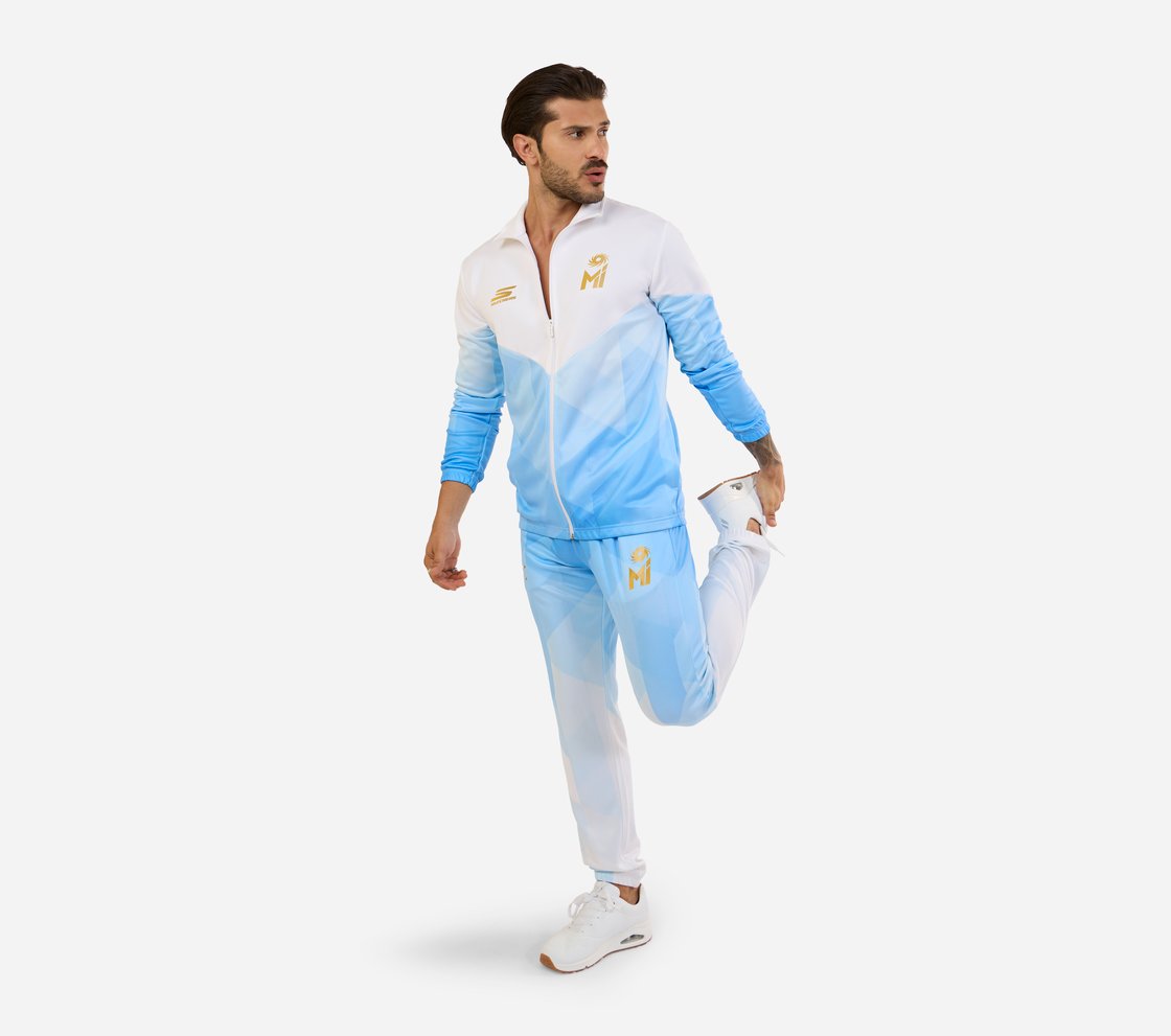 MI FAN PRINTED PANTS, WHT/NVY/BLUE