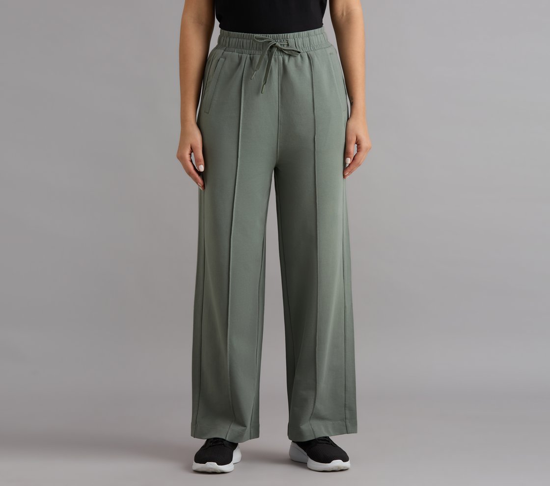 PIN TUCK PANTS, BROWN/OLIVE Apparel Lateral View