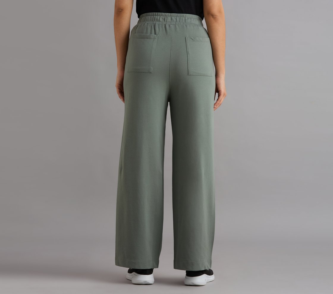 PIN TUCK PANTS, BROWN/OLIVE Apparel Left View
