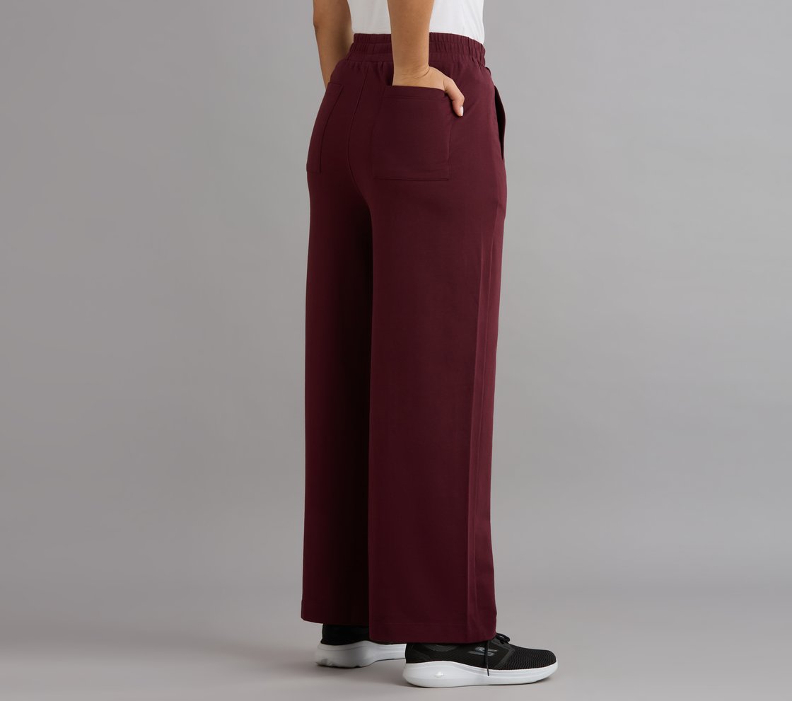 PIN TUCK PANTS, BURGUNDY/PINK Apparel Top View