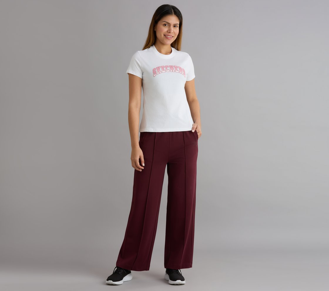 PIN TUCK PANTS, BURGUNDY/PINK Apparel Right View