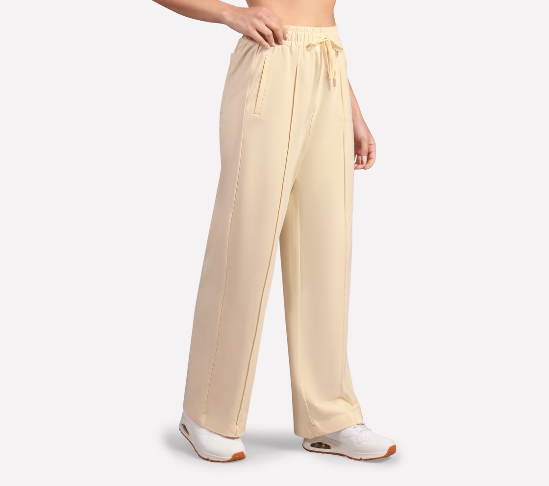 PIN TUCK PANTS, NATURAL/BLUE