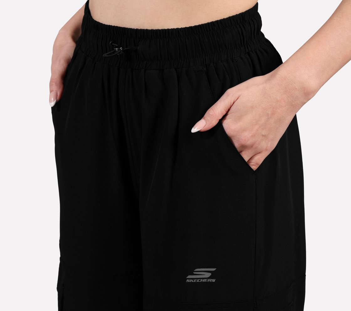FLARED PANTS WITH SIDE BUNGEE, BLACK Apparel Right View