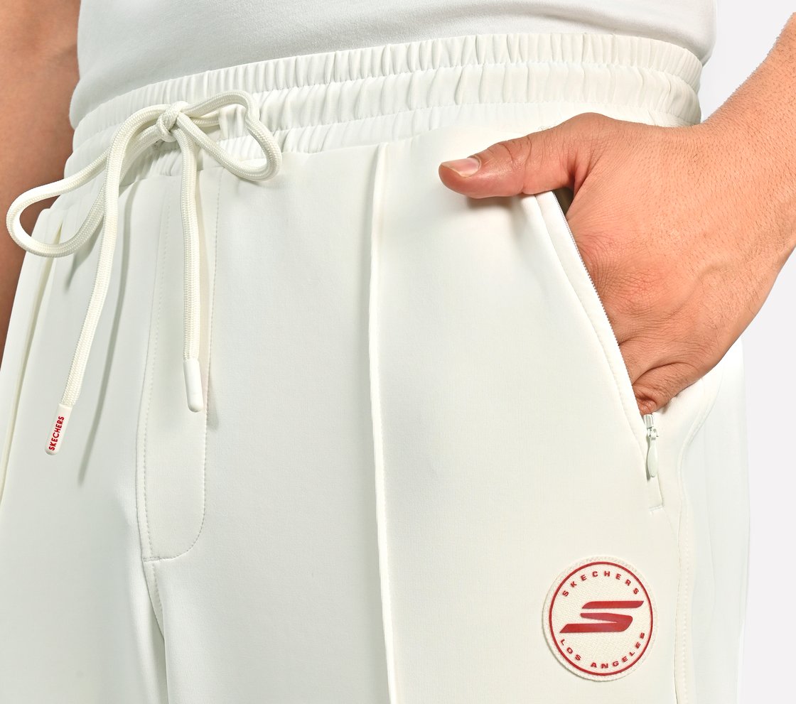 CRICKET PINTUCK JOGGER, WHITE Apparel Top View