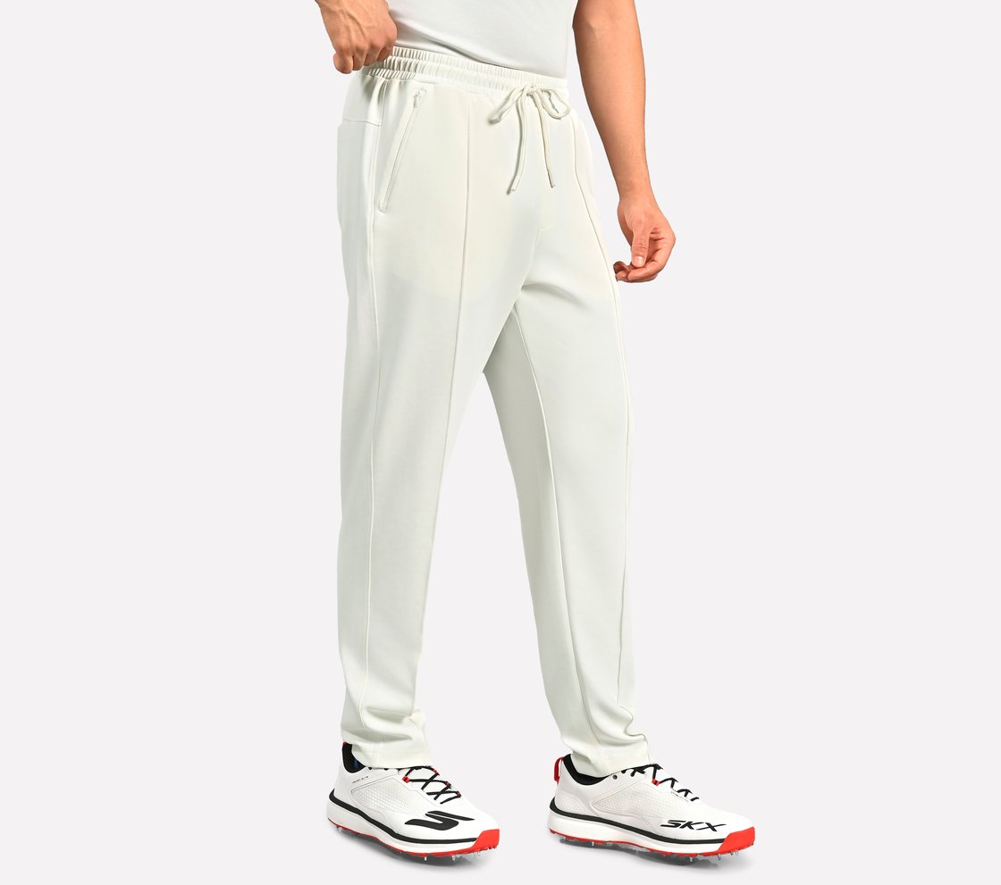 CRICKET PINTUCK JOGGER, WHITE Apparel Bottom View