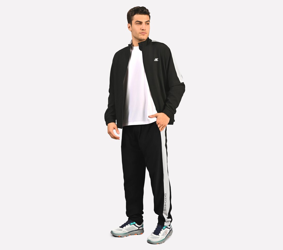 MENS COLORBLOCK TRACK PANT, BLACK Apparel Right View