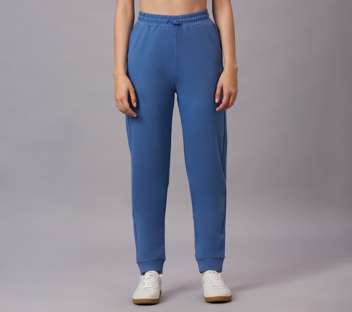 BASIC FIT BRANDED JOGGER, BLUE/MAUVE Apparel Lateral View