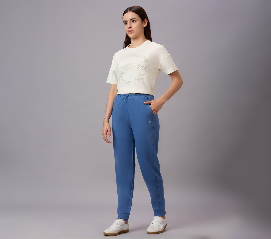 BASIC FIT BRANDED JOGGER, BLUE/MAUVE Apparel Right View