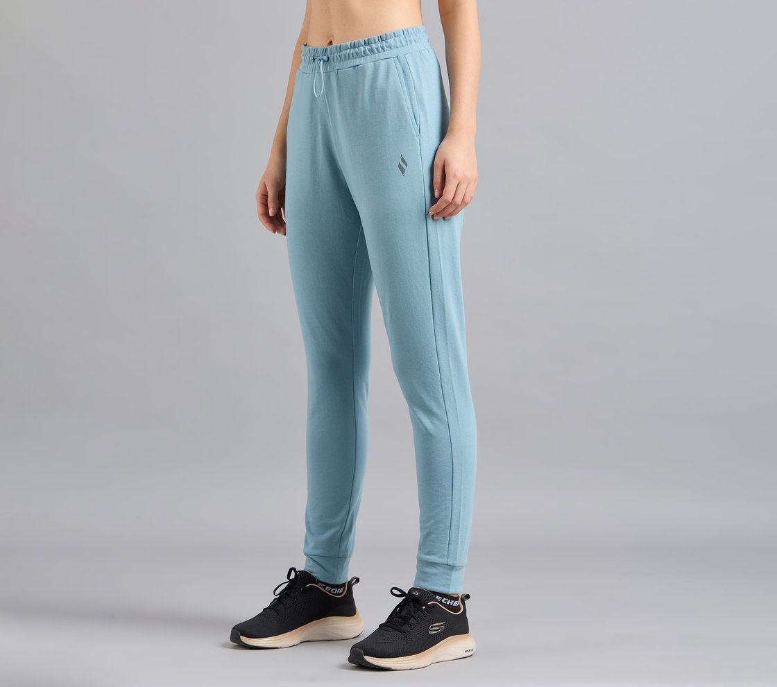 BASIC FIT BRANDED JOGGER, GRAY/AQUA/PINK Apparel Top View