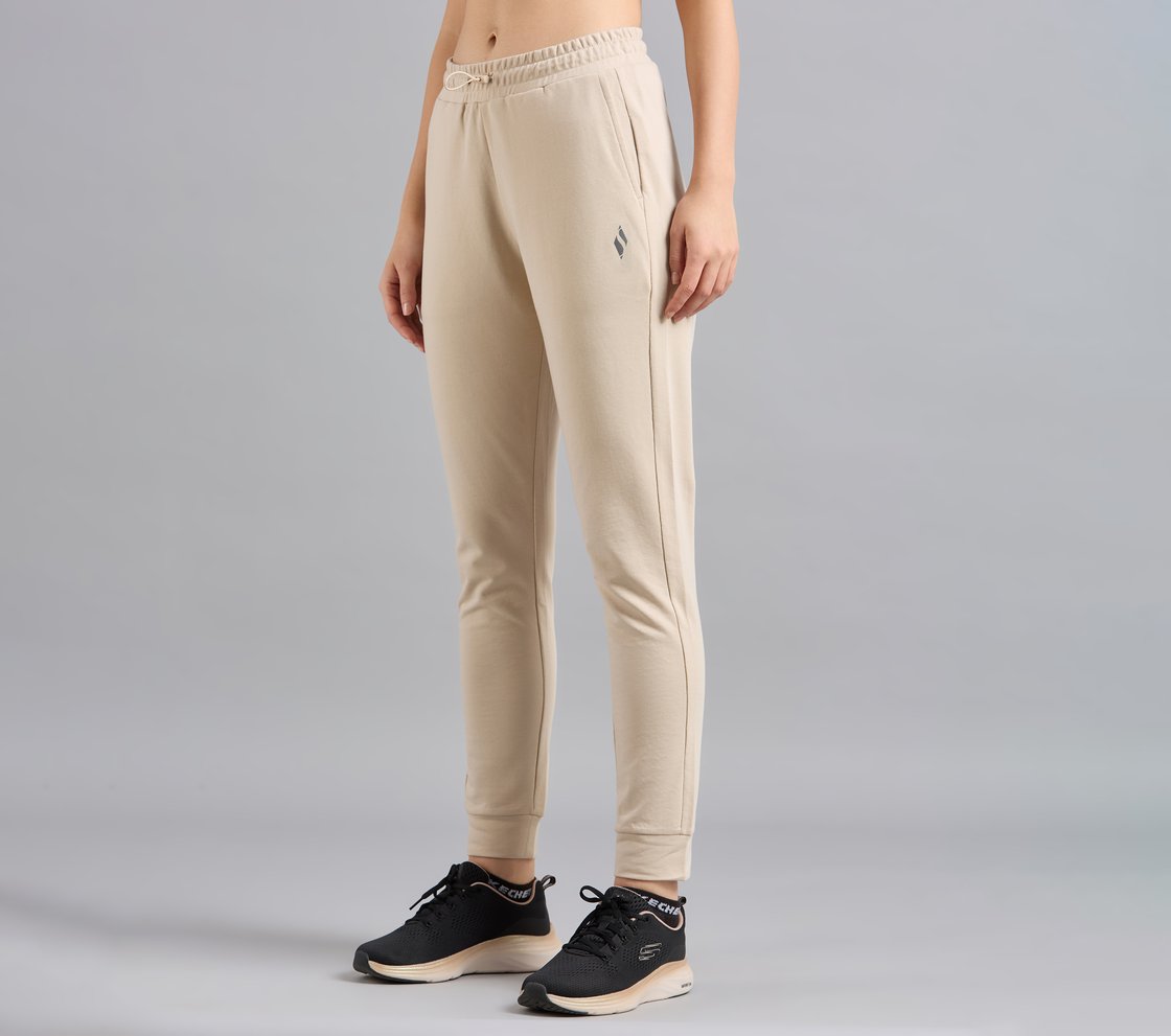 BASIC FIT BRANDED JOGGER, NATURAL/BLUE Apparel Top View